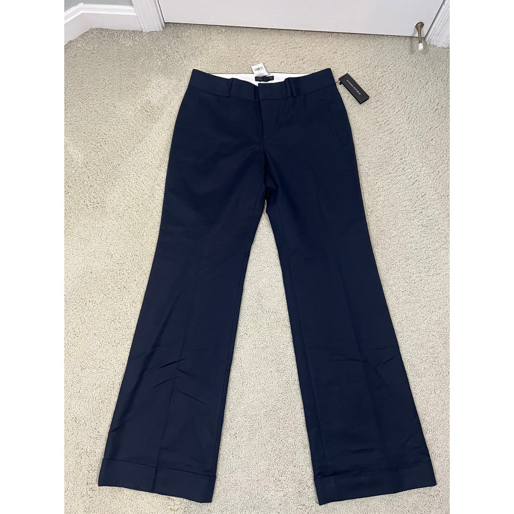 Banana Republic Martin Fit Navy Mid Rise Wide Leg Trouser Pants Sz 10 NEW (IN60)